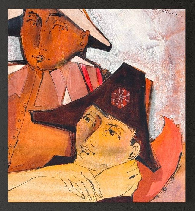 Robert Detheux (1932-2010) - Fraternité en uniforme, Antiek en Kunst, Kunst | Schilderijen | Modern