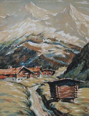 Hans Wulz (1909-1985) - Chalets in the front of mount group beschikbaar voor biedingen