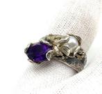Zonder minimumprijs - Ring Zilver Amethist, Handtassen en Accessoires, Nieuw