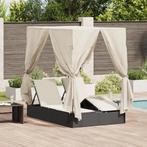 vidaXL Dubbele ligstoel Zwart 203 x 128 x 202 cm Poly Riet,, Tuin en Terras, Verzenden, Nieuw