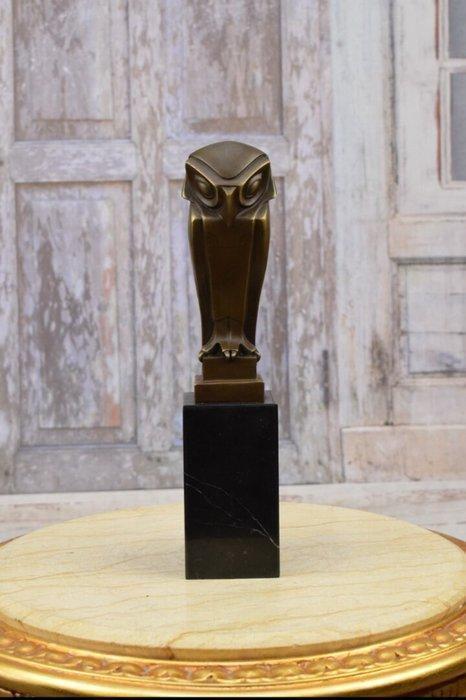 C. Coenrad - Beeld, Art Deco Uil - 32 cm - Brons, Marmer, Antiek en Kunst, Curiosa en Brocante