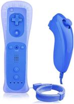 Wii Controller / Remote Blauw + Nunchuk Blauw (Third Part..., Games en Spelcomputers, Spelcomputers | Nintendo Wii, Ophalen of Verzenden