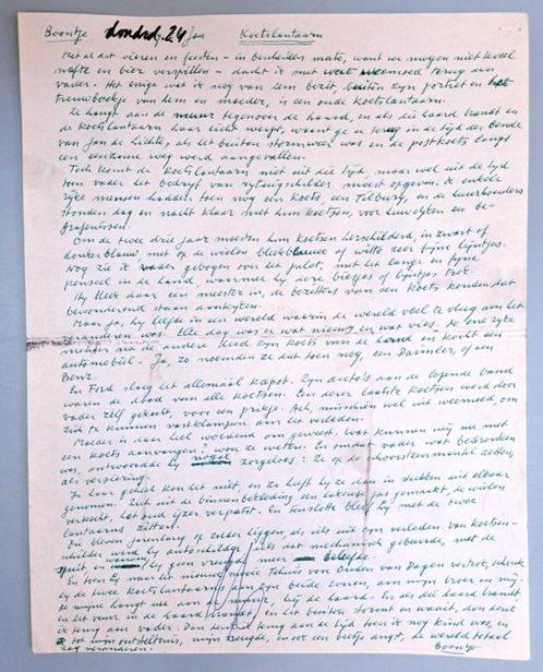 Louis Paul Boon - Handgeschreven Boontje, donderdag 24, Antiek en Kunst, Antiek | Boeken en Manuscripten