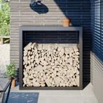 vidaXL Haardhoutrek 100x40x100 cm staal antracietkleurig, Tuin en Terras, Brandhout, Verzenden