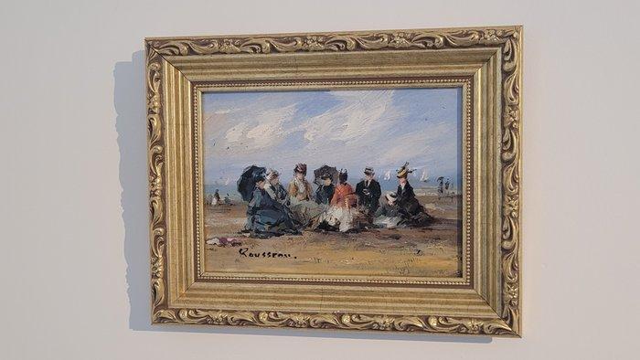 Camille Rousseau (1949) - Dimanche en Normandie ~ Plage de, Antiek en Kunst, Kunst | Schilderijen | Klassiek