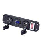 4-in-1 Dual USB stopcontact met Voltmeter - 12/24V - 5V 2.1A, Bricolage & Construction, Électricité & Câbles