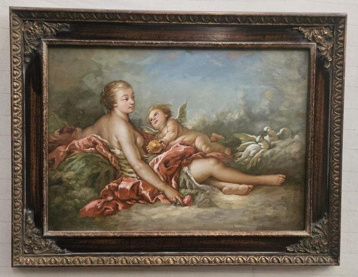 T. Akerman (XX), da François Boucher - Venere e Amore, Antiek en Kunst, Kunst | Schilderijen | Klassiek