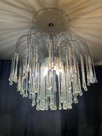 Lustre - vintage - Acier, cristal de verre, Antiek en Kunst