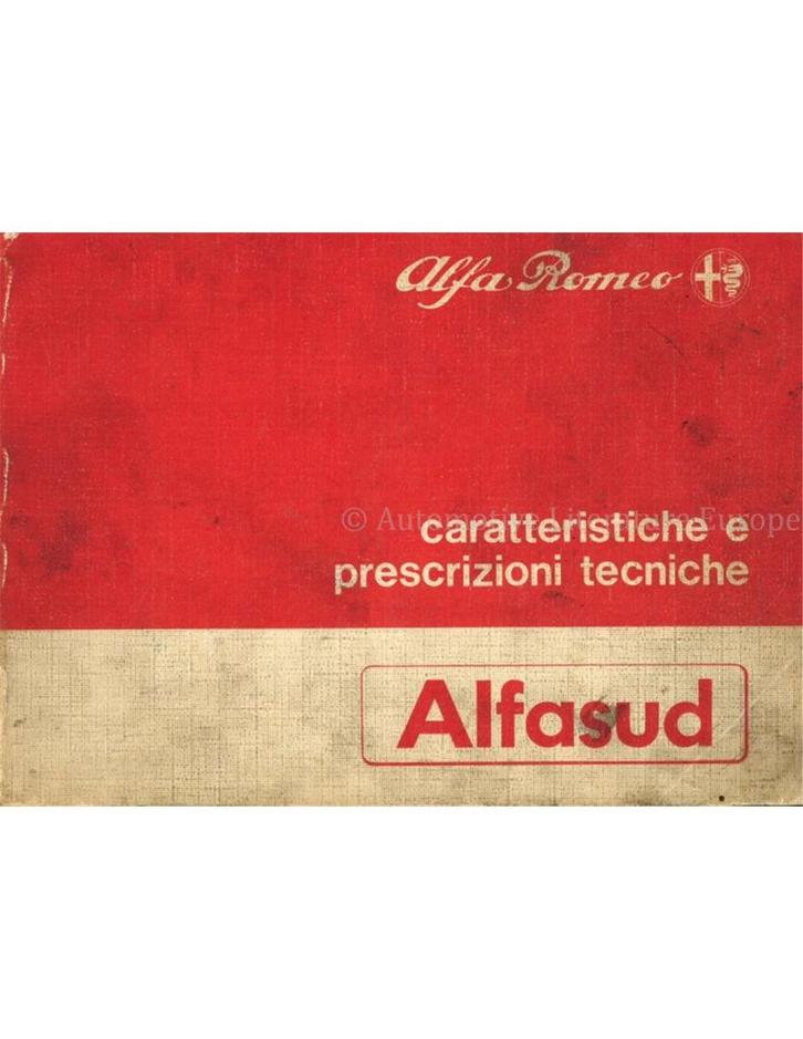 1983 ALFA ROMEO ALFASUD KARAKTERISTISCHE EN VOORGESCHREVEN, Auto diversen, Handleidingen en Instructieboekjes