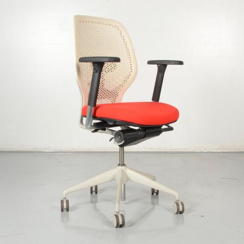 Orangebox ARA-EBA bureaustoel, rood / wit, 4D armleggers, Huis en Inrichting, Bureaustoelen, Gebruikt, Ophalen of Verzenden