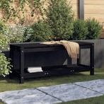 vidaXL Banc de jardin noir 108x35x45 cm bois massif de, Verzenden, Neuf