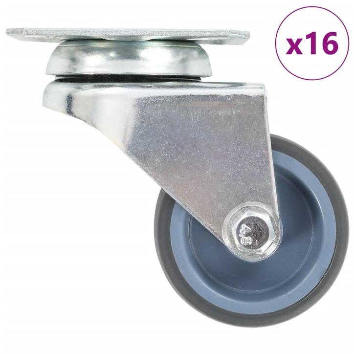 vidaXL 16 st Zwenkwielen dubbel 50 mm, Doe-het-zelf en Bouw, Overige Doe-Het-Zelf en Bouw, Nieuw, Verzenden