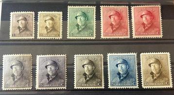 Belgique 1919 - Collection complète Albert I Helm SANS les, Timbres & Monnaies
