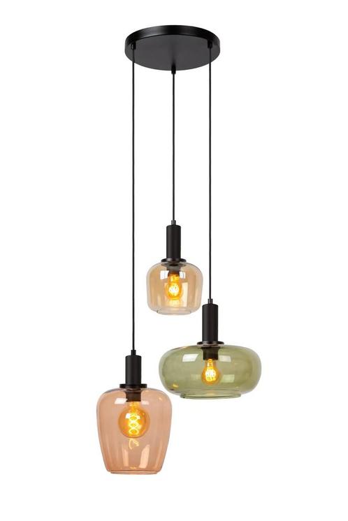 Hanglamp Lucide ILONA -  - 3xE27 - Zwart -, Maison & Meubles, Lampes | Suspensions, Envoi