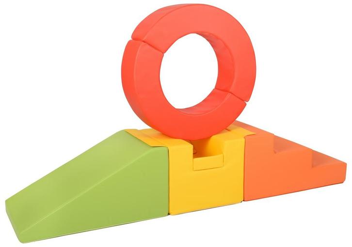 Foam blokken - met glijbaan - 7 delig - oranje geel groen, Kinderen en Baby's, Speelgoed | Educatief en Creatief, Nieuw, Ophalen of Verzenden