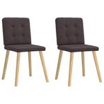 vidaXL Eetkamerstoelen 2 st stof donkerbruin, Huis en Inrichting, Verzenden, Nieuw