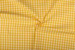 Geruite stof geel 10mm geruit - Katoen stof 10m op rol, Verzenden, Nieuw