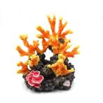 Kunstkoraal oranje geel met schelpjes OS-263 - aquarium deco, Dieren en Toebehoren, Ophalen of Verzenden, Nieuw, Sierelement