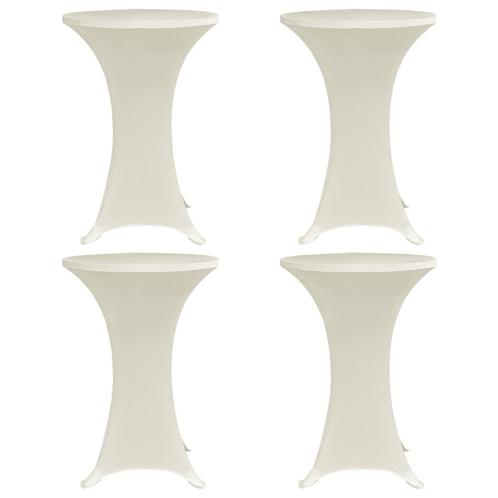 vidaXL Statafelhoes 4 st stretch Ø80 cm crème, Tuin en Terras, Tuinmeubel-accessoires, Nieuw, Verzenden