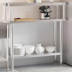 vidaXL Keukenwerktafel met bovenschap 110x30x120 cm, Verzenden
