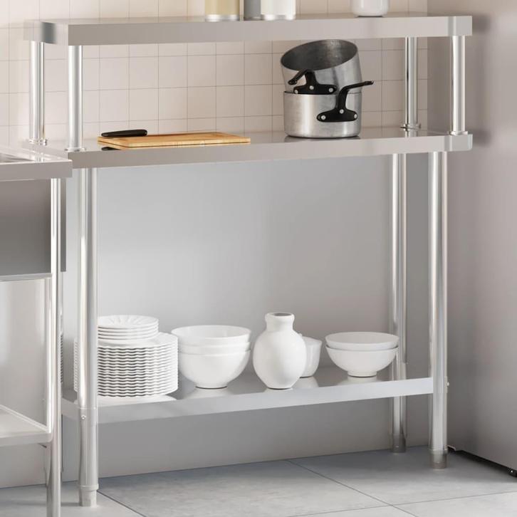 vidaXL Keukenwerktafel met bovenschap 110x30x120 cm, Zakelijke goederen, Horeca | Overige, Verzenden