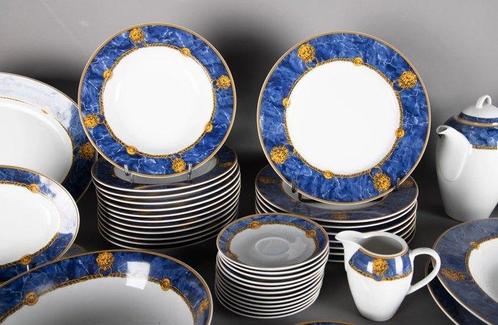 Assiette à dîner (58) - Saphir - Porcelaine, Antiek en Kunst, Antiek | Meubels | Tafels