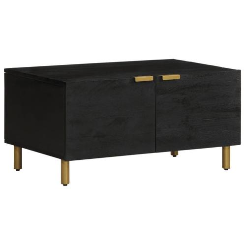 vidaXL Salontafel 80x50x40 cm bewerkt hout zwart, Huis en Inrichting, Tafels | Salontafels, Nieuw, Verzenden