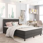 vidaXL Boxspring stof donkergrijs 140x200 cm, Huis en Inrichting, Slaapkamer | Bedden, Verzenden, Nieuw