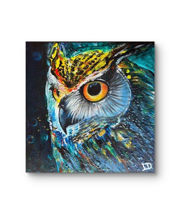 Luca Domiro - The Enchanted Owl, Antiquités & Art, Art | Peinture | Moderne