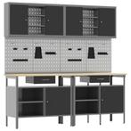 vidaXL Werkbankset met lade 8 pcs Zwart 200 x 55 x 200 cm, Verzenden, Nieuw