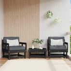 vidaXL Tuinstoelen 2 st massief grenenhout zwart, Tuin en Terras, Tuinsets en Loungesets, Verzenden, Nieuw