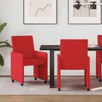 vidaXL Eetkamerstoelen met wielen 2 pcs Rood 57 x 66 x 94 cm, Verzenden, Nieuw