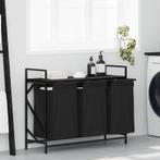 vidaXL Wasmand 3 vakken met plank zwart eikenkleurig, Huis en Inrichting, Verzenden, Nieuw