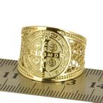 Ring met amulet - 14 karaat Geel goud, Handtassen en Accessoires, Antieke sieraden