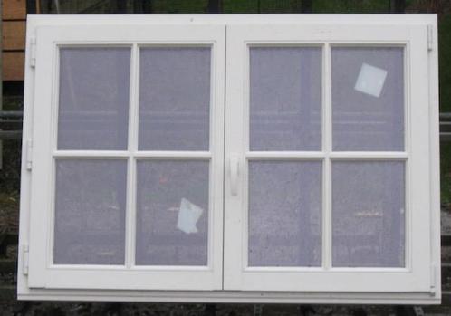 meranti houten raam , chassis , venster 145 x 101 wit, Doe-het-zelf en Bouw, Raamkozijnen en Schuifdeuren, Inclusief glas, Nieuw