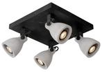 Veiling - 2x Lucide plafondspot dimbaar Concriled 4x5W zwart