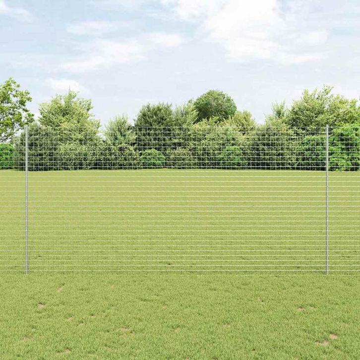 vidaXL Fence Posts 44 pcs Zilver 200 cm Staal, Tuin en Terras, Palen, Balken en Planken, Nieuw, Verzenden