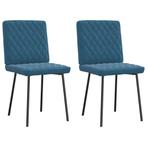 vidaXL Eetkamerstoelen 2 st fluweel blauw, Huis en Inrichting, Stoelen, Verzenden, Nieuw