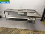 RVS Spoeltafel spoelbak met fornuis 261 x 151 cm Horeca, Ophalen of Verzenden