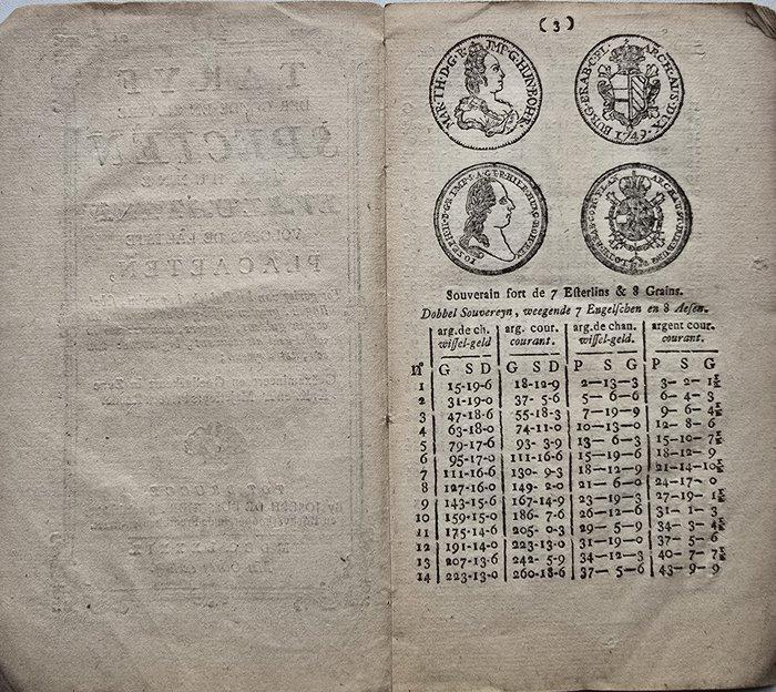 Joseph de Busscher - TARYF DER GOUDE EN ZILVERE SPECIE(N) -, Antiek en Kunst, Antiek | Boeken en Manuscripten