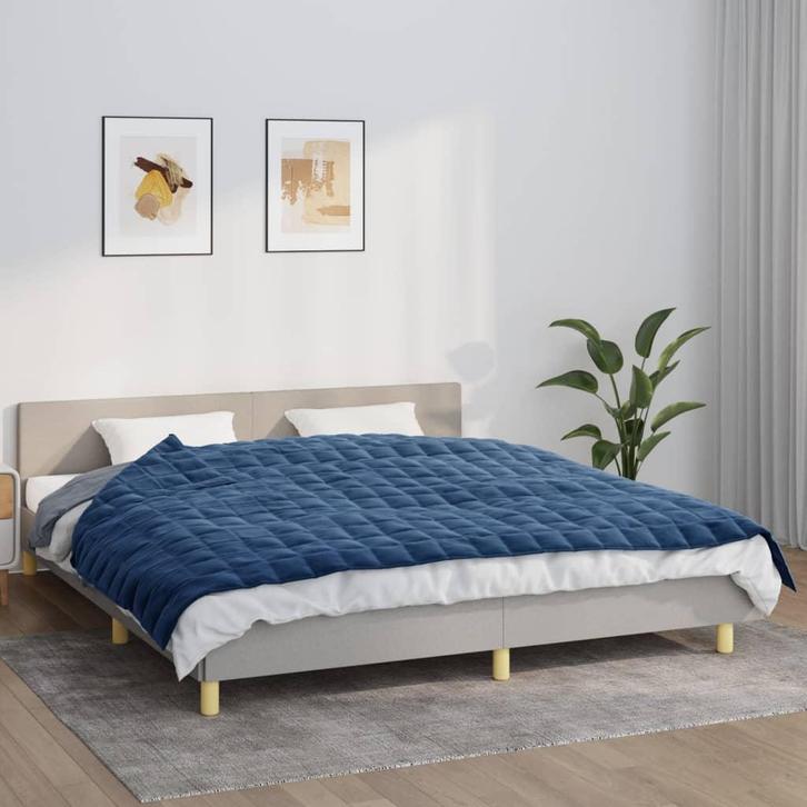 vidaXL Verzwaringsdeken 155x220 cm 7 kg stof blauw, Huis en Inrichting, Slaapkamer | Bedden, Nieuw, Verzenden