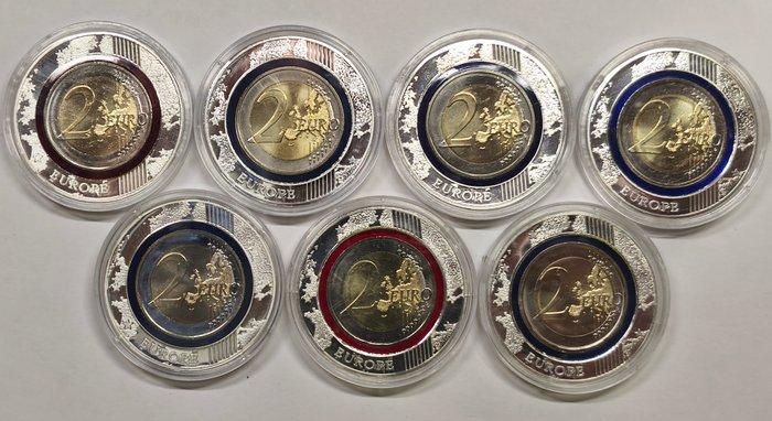 Europa. 2 Euro 2017 (7 coins with polymer) (Zonder, Postzegels en Munten, Munten | Europa | Euromunten