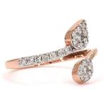 Bague tendance - 14 carats Or rose - 0.31ct. tw. Diamant, Bijoux, Sacs & Beauté