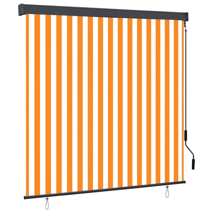 Wit/Oranje Rolgordijn Buiten 160x250 | OP = OP | 51% Voor..., Tuin en Terras, Zonneschermen, Minder dan 250 cm, Nieuw, Screen