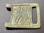 Byzantijns Brons Prachtige gesp met een afbeelding van een, Antiek en Kunst