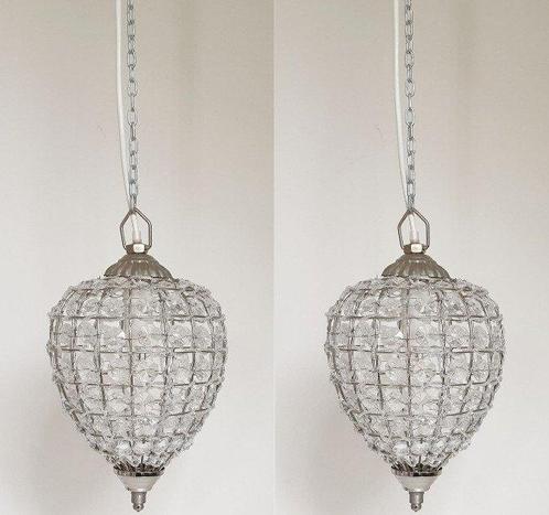 Lamp (2) - Glas, Metaal, Antiek en Kunst, Kunst | Designobjecten