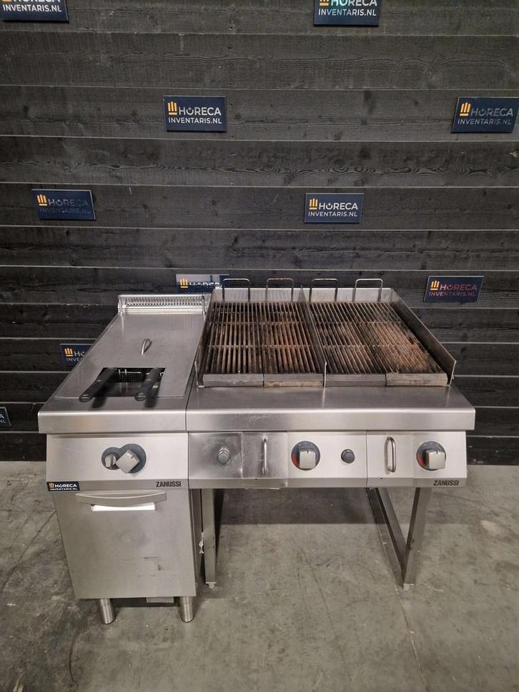 Zanussi lavagrill en friteuse | 2 zones | 23 liter | aardgas, Zakelijke goederen, Horeca | Keukenapparatuur, Gebruikt, Fornuis, Frituur en Grillen