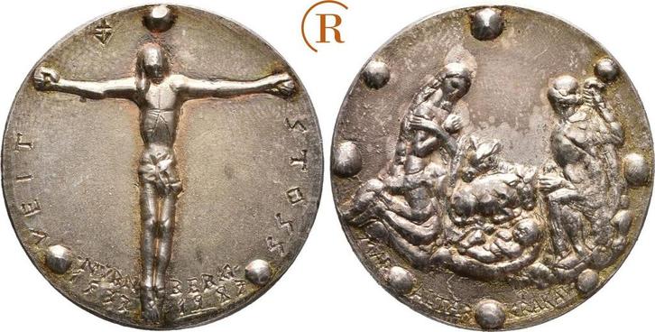 Zilver medaille auf den Nuernberger Kuenstler Stoss 1983..., Postzegels en Munten, Penningen en Medailles, Verzenden