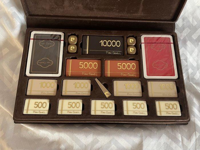 Set da poker vintage - Pierre Cardin - Carte - Dadi - Fiches, Antiquités & Art, Curiosités & Brocante