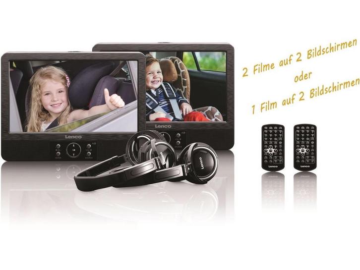 Lenco DVP-939 - Dual Portable DVD Speler - 2x 9 inch TFT, Elektronische apparatuur, Overige elektronische apparatuur, Zo goed als nieuw